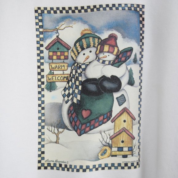 Laurie Korsgaden Snowman Sweatshirt XL Signed Wildside Cottagecore Grandma Chic - Picture 2 of 14